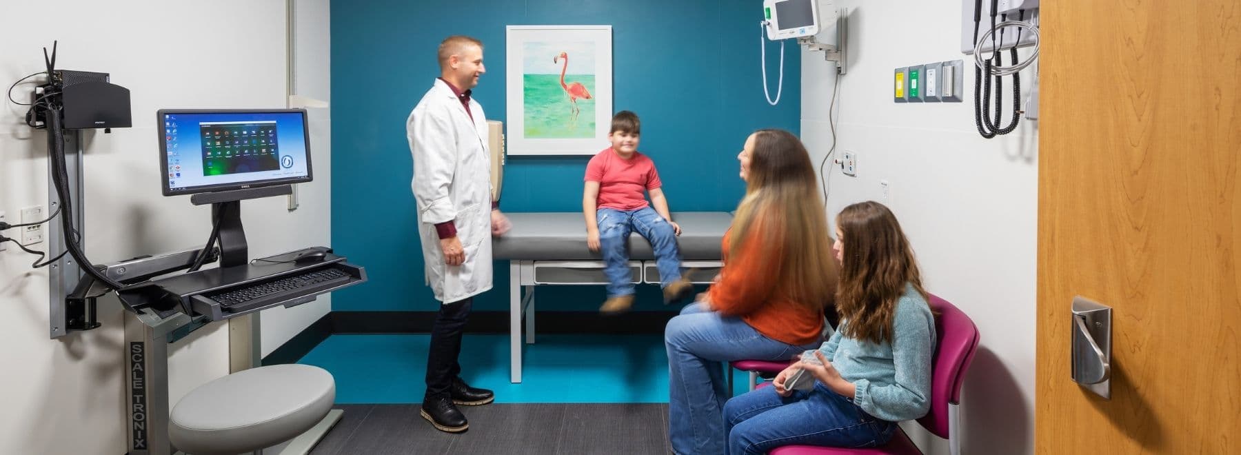 An exam room in Sanderson Tower at Children's of Mississippi